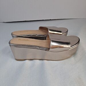 Rohb Women's 6.5 Platform Slides Sandals by Joyce Azria Metallic Rose Gold